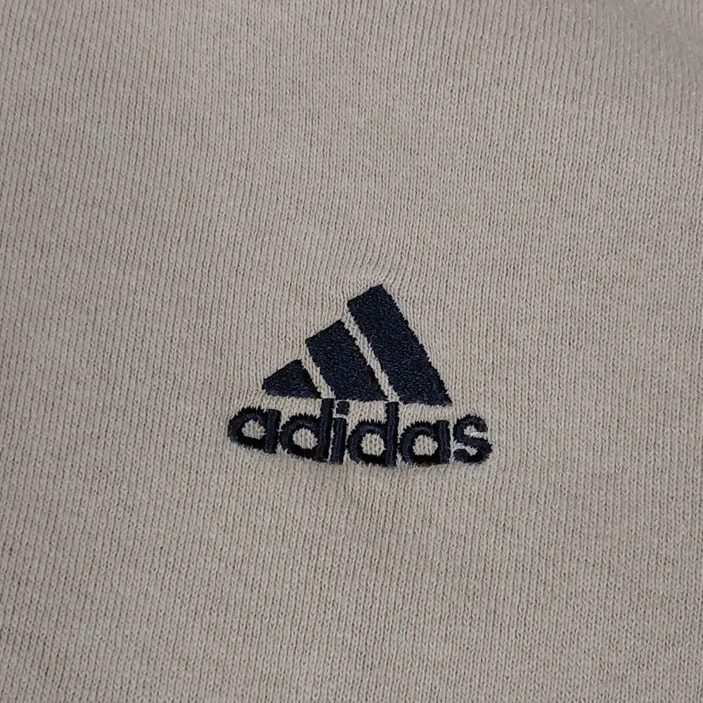 Vintage 90s Adidas Hoodie Sweatshirt Mens XL Off Green Made In USA Logo Hooded
